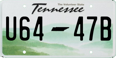 TN license plate U6447B