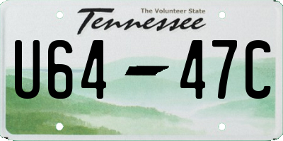 TN license plate U6447C