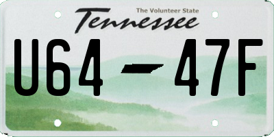 TN license plate U6447F