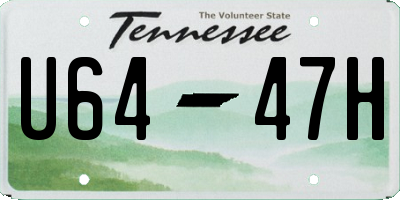 TN license plate U6447H