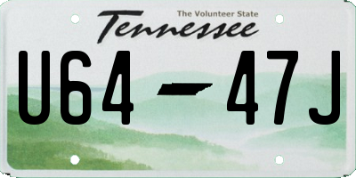 TN license plate U6447J