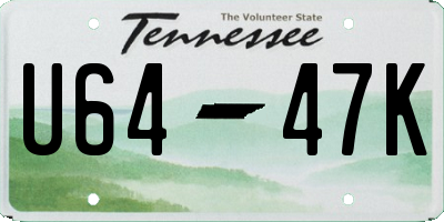 TN license plate U6447K