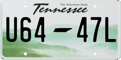 TN license plate U6447L