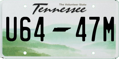 TN license plate U6447M