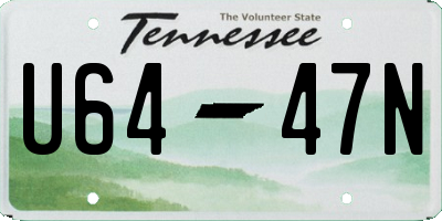 TN license plate U6447N