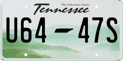 TN license plate U6447S