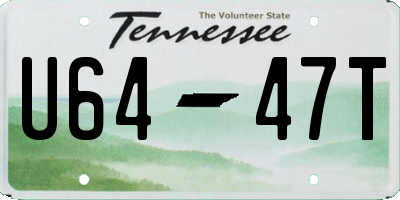 TN license plate U6447T