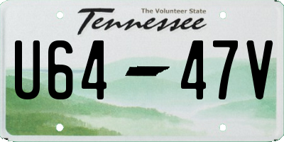 TN license plate U6447V