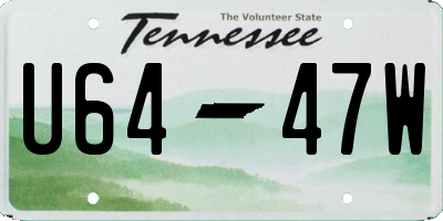 TN license plate U6447W