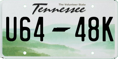 TN license plate U6448K