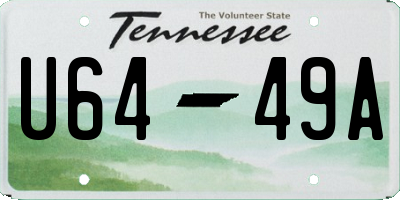 TN license plate U6449A