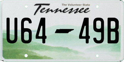 TN license plate U6449B