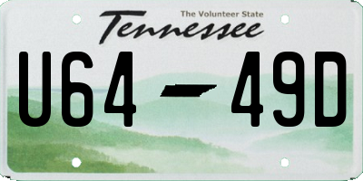 TN license plate U6449D
