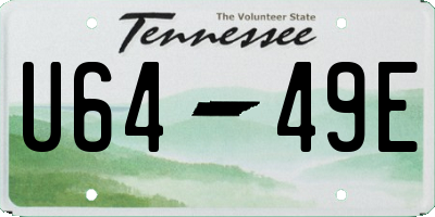 TN license plate U6449E