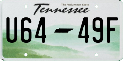 TN license plate U6449F