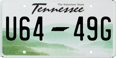 TN license plate U6449G