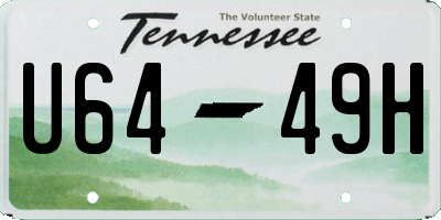 TN license plate U6449H