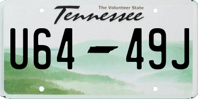 TN license plate U6449J