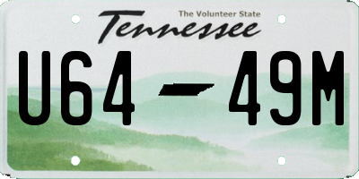 TN license plate U6449M