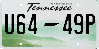 TN license plate U6449P
