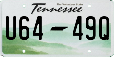 TN license plate U6449Q