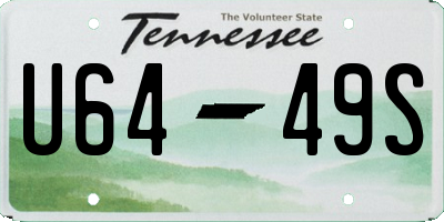 TN license plate U6449S