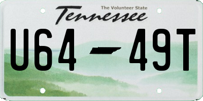 TN license plate U6449T