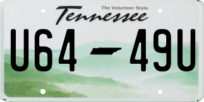 TN license plate U6449U