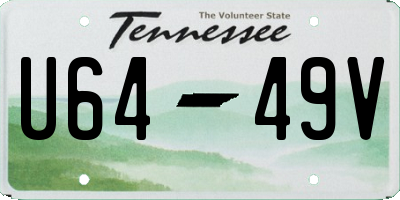 TN license plate U6449V