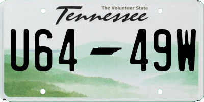 TN license plate U6449W