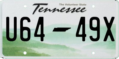 TN license plate U6449X