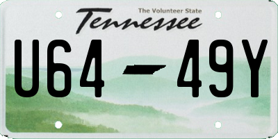 TN license plate U6449Y