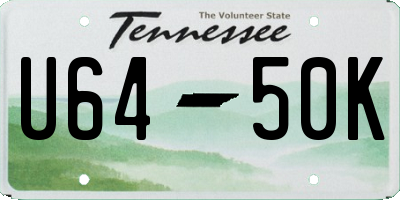 TN license plate U6450K