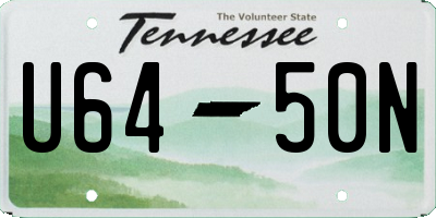 TN license plate U6450N