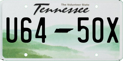 TN license plate U6450X