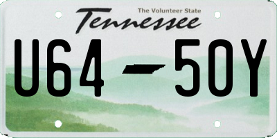 TN license plate U6450Y