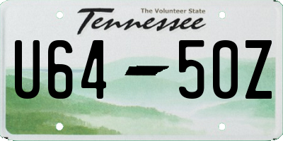 TN license plate U6450Z