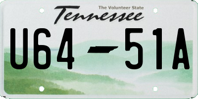 TN license plate U6451A
