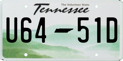 TN license plate U6451D
