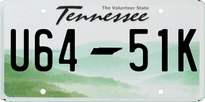 TN license plate U6451K