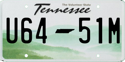 TN license plate U6451M