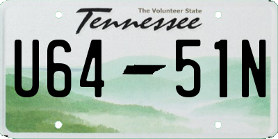 TN license plate U6451N