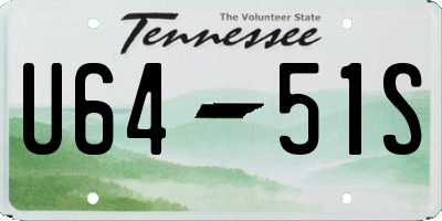 TN license plate U6451S