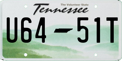 TN license plate U6451T