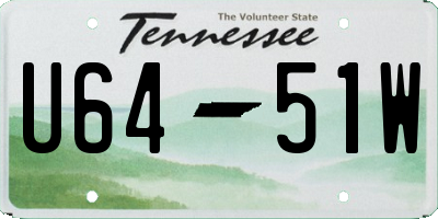 TN license plate U6451W