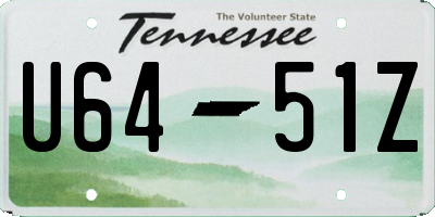 TN license plate U6451Z