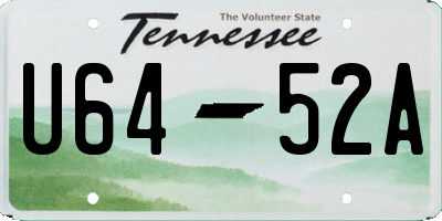 TN license plate U6452A