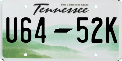 TN license plate U6452K