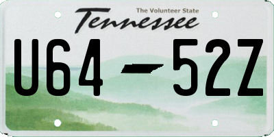 TN license plate U6452Z