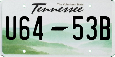 TN license plate U6453B